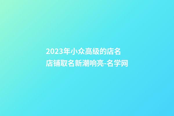 2023年小众高级的店名 店铺取名新潮响亮-名学网-第1张-店铺起名-玄机派